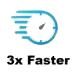 icon of 3x faster